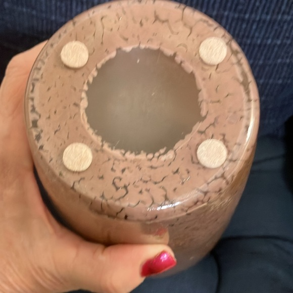 NWOT Tall Ceramic Vase Home Decor in Taupe With Brown Speck 13” Tall x 5” Round - Picture 4 of 4